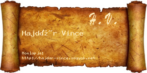 Hajdár Vince névjegykártya